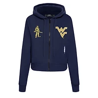 Pro Standard West Virginia Mountaineers Game Day Sequin Full-Zip Hooded Jacket