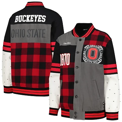 The Wild Collective Ohio State Buckeyes Multi Vintage Button-Up Bomber Jacket