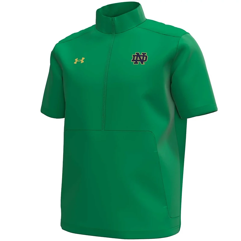 Under Armour Kelly Notre Dame Fighting Irish Motivate Quarter-Zip Short Sleeve Top