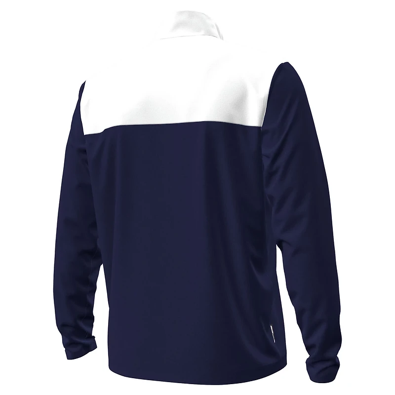Under Armour Navy Notre Dame Fighting Irish Green Blocked Quarter-Zip Pullover