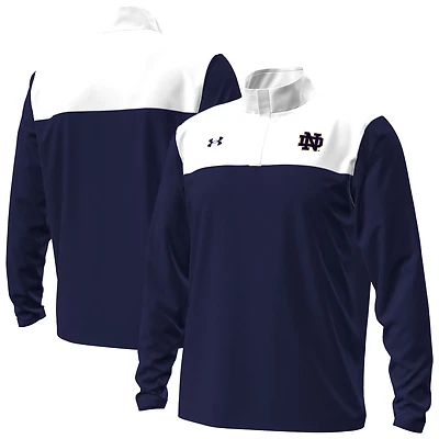 Under Armour Navy Notre Dame Fighting Irish Green Blocked Quarter-Zip Pullover