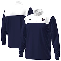 Under Armour Navy Notre Dame Fighting Irish Green Blocked Quarter-Zip Pullover