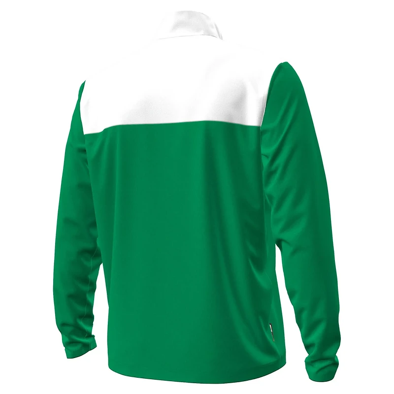 Under Armour Navy Notre Dame Fighting Irish Green Blocked Quarter-Zip Pullover