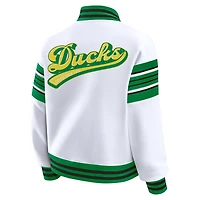 WEAR by Erin Andrews Green Oregon Ducks Satin Stitch Full-Snap Fleece Sweatshirt Jacket
