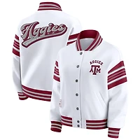 WEAR by Erin Andrews Maroon Texas AM Aggies Satin Stitch Full-Snap Fleece Sweatshirt Jacket