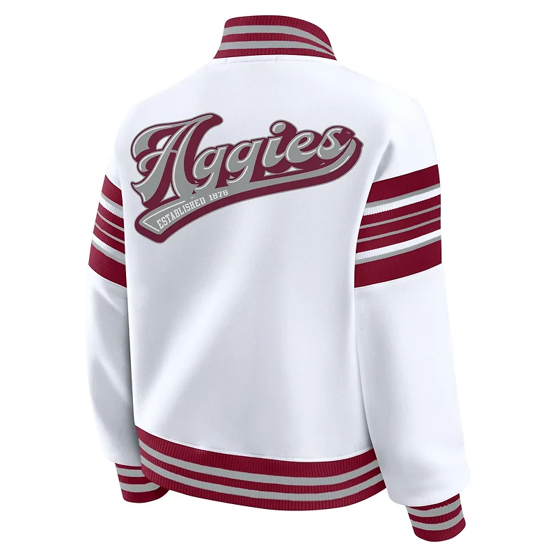 WEAR by Erin Andrews Maroon Texas AM Aggies Satin Stitch Full-Snap Fleece Sweatshirt Jacket