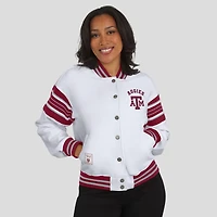 WEAR by Erin Andrews Maroon Texas AM Aggies Satin Stitch Full-Snap Fleece Sweatshirt Jacket