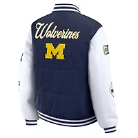WEAR by Erin Andrews Michigan Wolverines Varsity Full-Snap Puffer Jacket