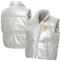 ZooZatz Tennessee Volunteers Metallic Cropped Full-Zip Sleeveless Puffer Vest