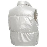 ZooZatz Tennessee Volunteers Metallic Cropped Full-Zip Sleeveless Puffer Vest