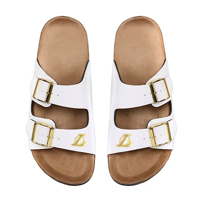 FOCO Women's Los Angeles Lakers Double-Buckle Sandals