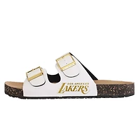 FOCO Women's Los Angeles Lakers Double-Buckle Sandals