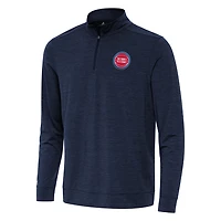 Antigua Heather Detroit Pistons Bright Quarter-Zip Top