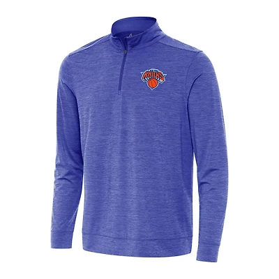 Antigua Heather New York Knicks Bright Quarter-Zip Top