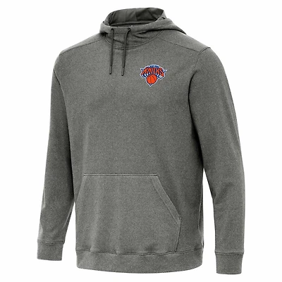 Antigua Heather New York Knicks Cloud Pullover Hoodie