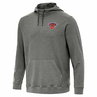 Antigua Heather New York Knicks Cloud Pullover Hoodie