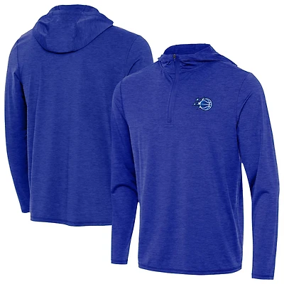 Antigua Heather Orlando Magic New Logo Tidy Quarter-Zip Hoodie