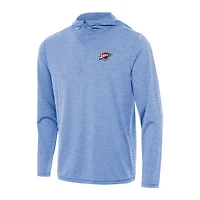 Antigua Heather Powder Oklahoma City Thunder Tidy Quarter-Zip Hoodie