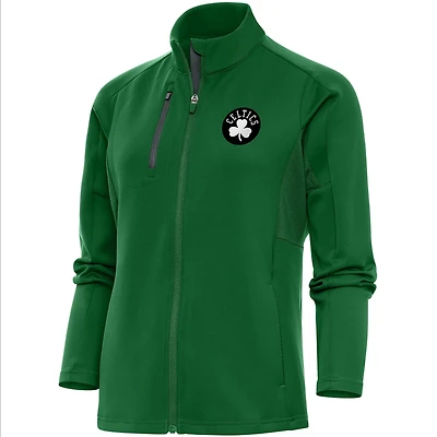 Antigua Kelly Boston Celtics Brushed Metallic Generation Full-Zip Jacket