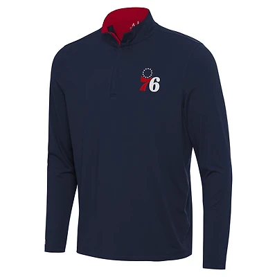 Antigua Red Philadelphia 76ers Content Quarter-Zip Top