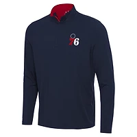 Antigua Red Philadelphia 76ers Content Quarter-Zip Top