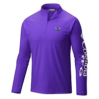 Columbia Charlotte Hornets Terminal Tackle Raglan Omni-Shade Quarter-Zip Jacket