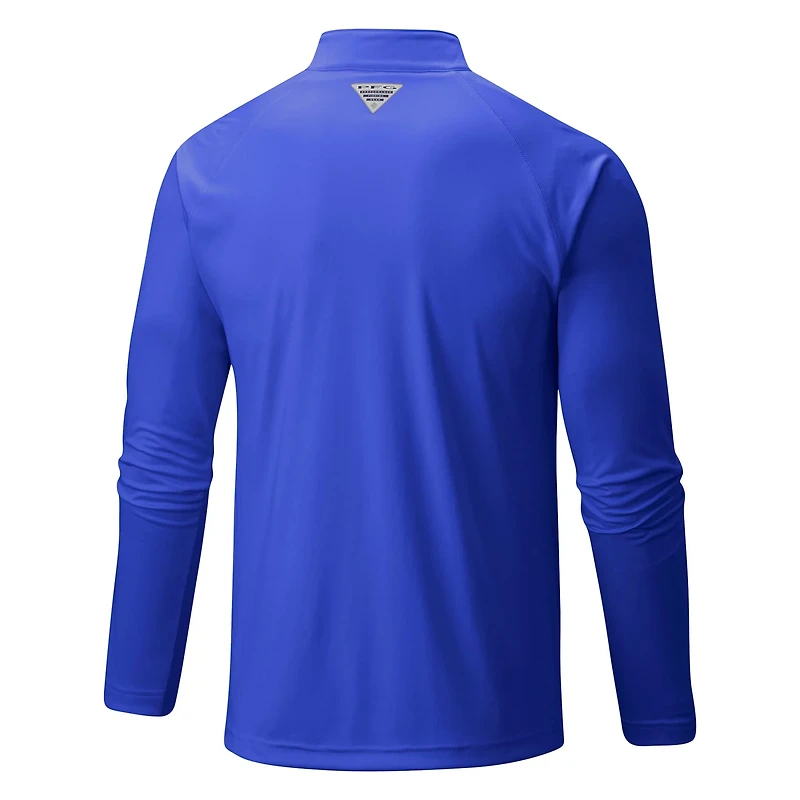 Columbia Detroit Pistons Terminal Tackle Raglan Omni-Shade Quarter-Zip Jacket