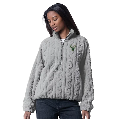 G-III 4Her by Carl Banks Milwaukee Bucks Champ Half-Zip Pullover