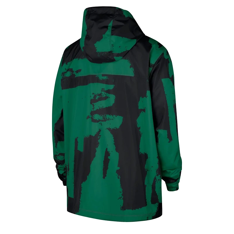 Men's Nike Kelly Green Boston Celtics Courtside Club Premium Woven Full-Zip Hooded Jacket