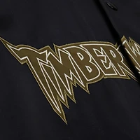 Mitchell  Ness Black Minnesota Timberwolves Clutch Satin Raglan Full-Snap Jacket