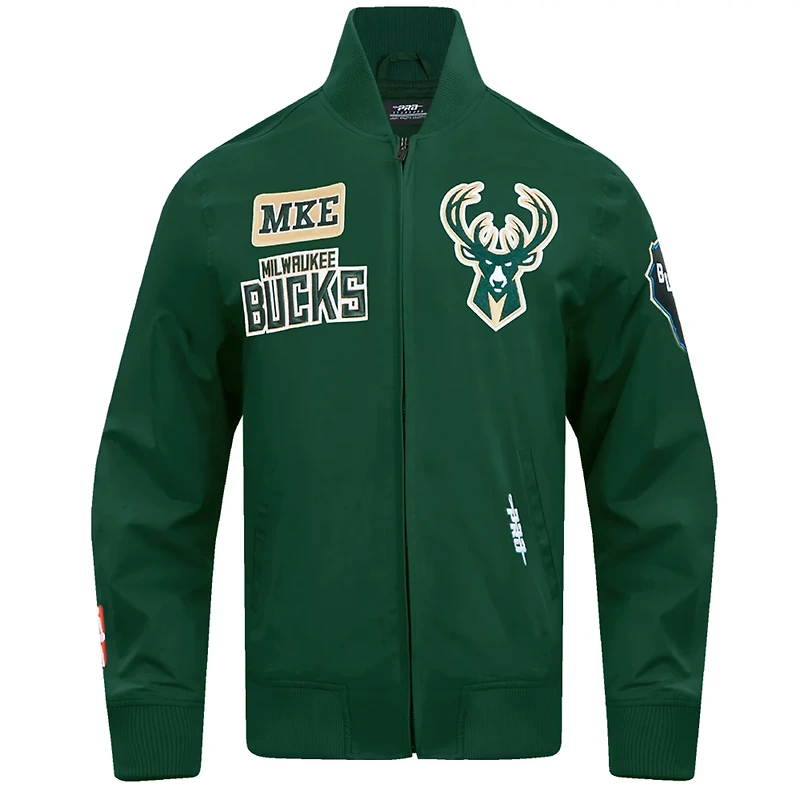 Pro Standard Hunter Milwaukee Bucks Area Code Twill Full-Zip Jacket