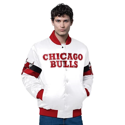 Starter Chicago Bulls Triple Option Varsity Full-Snap Satin Jacket