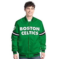 Starter Kelly Black Boston Celtics Scout Full Snap Varsity Jacket