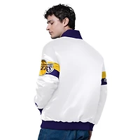 Starter Los Angeles Lakers Triple Option Varsity Full-Snap Satin Jacket