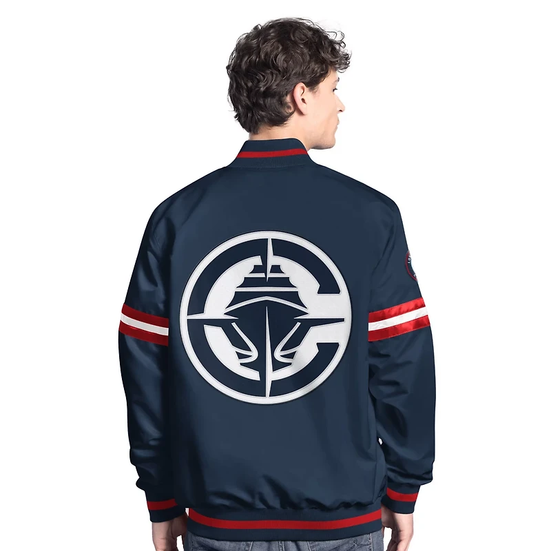 Starter Red LA Clippers Scout Full Snap Varsity Jacket