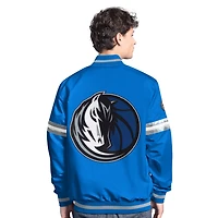 Starter Silver Dallas Mavericks Scout Full Snap Varsity Jacket