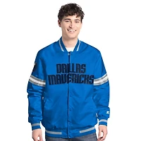 Starter Silver Dallas Mavericks Scout Full Snap Varsity Jacket