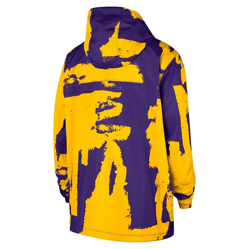 Unisex Nike Los Angeles Lakers Courtside Club Premium Woven Full-Zip Hooded Jacket