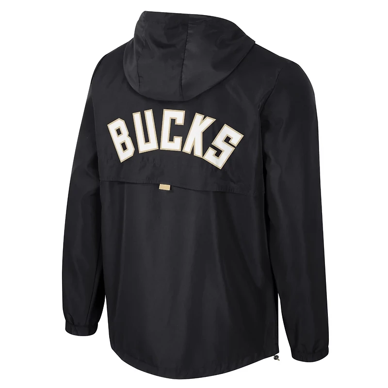 Unisex Stadium Essentials Milwaukee Bucks Compete Quarter-Zip Hoodie Jacket