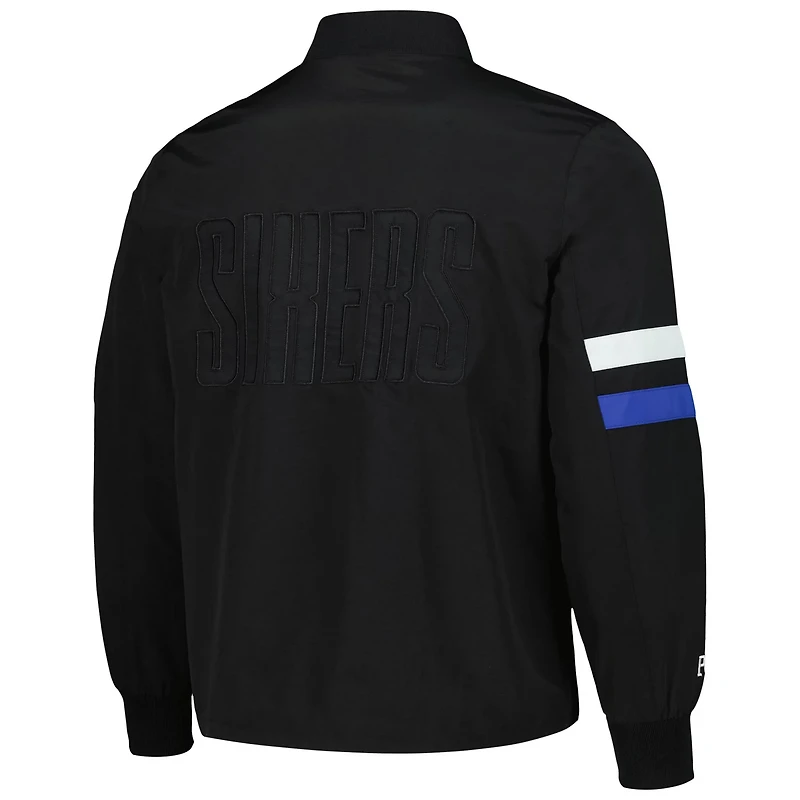 Unisex The Wild Collective Philadelphia 76ers Stitch Applique Full-Zip Bomber Jacket