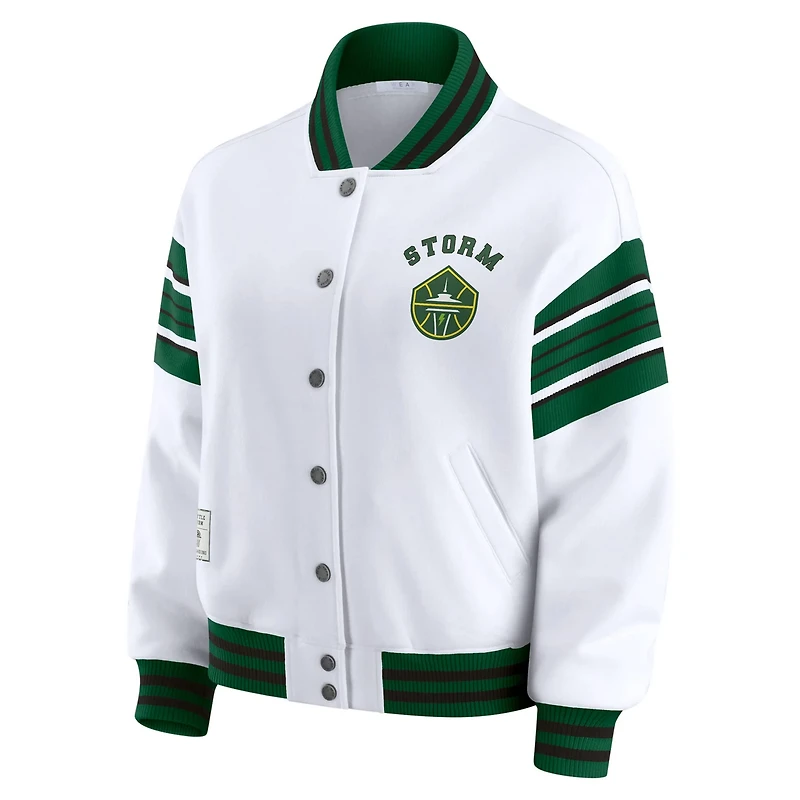 WEAR by Erin Andrews Green Seattle Storm Full-Snap Fleece Sweatshirt Jacket