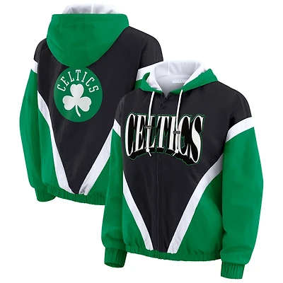 WEAR by Erin Andrews Kelly Green Boston Celtics Colorblock Full-Zip Hoodie Windbreaker Jacket