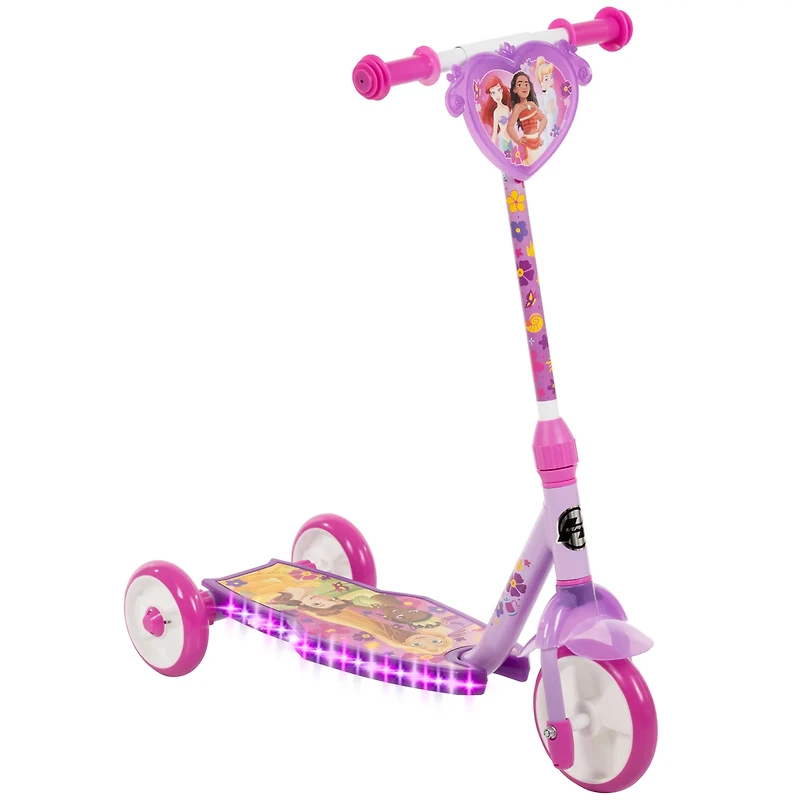 Huffy Girls Disney Princess Light Up 3-Wheel Scooter