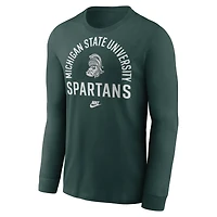 Nike Michigan State Spartans Legacy Arched Logo Long Sleeve T-Shirt