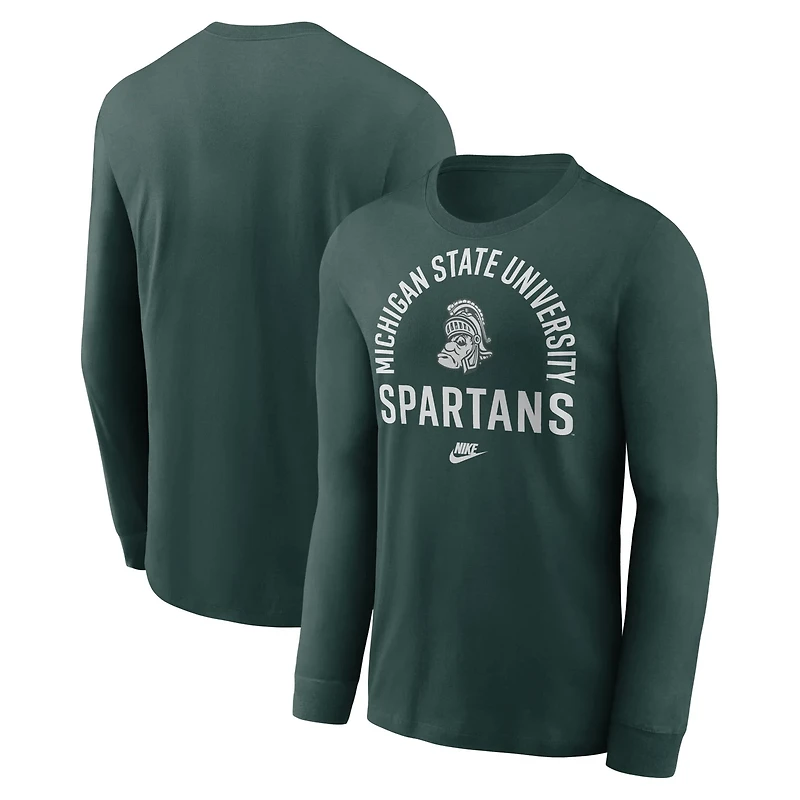Nike Michigan State Spartans Legacy Arched Logo Long Sleeve T-Shirt