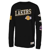 Youth Mitchell  Ness Los Angeles Lakers Hardwood Classics Training Camp Long Sleeve T-Shirt