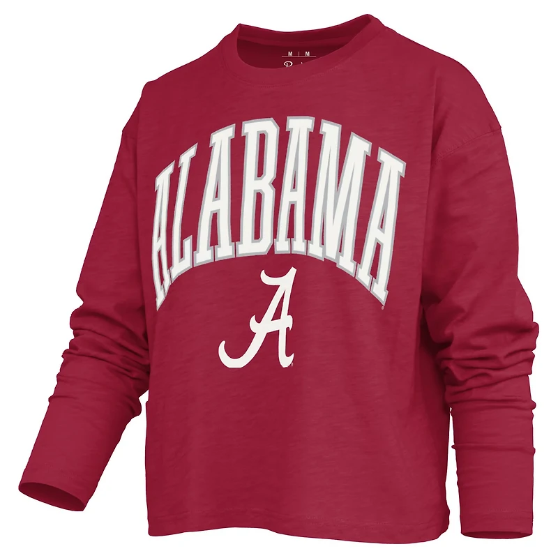 Pressbox Alabama Tide Motley Boxy Waist-Length Long Sleeve T-Shirt