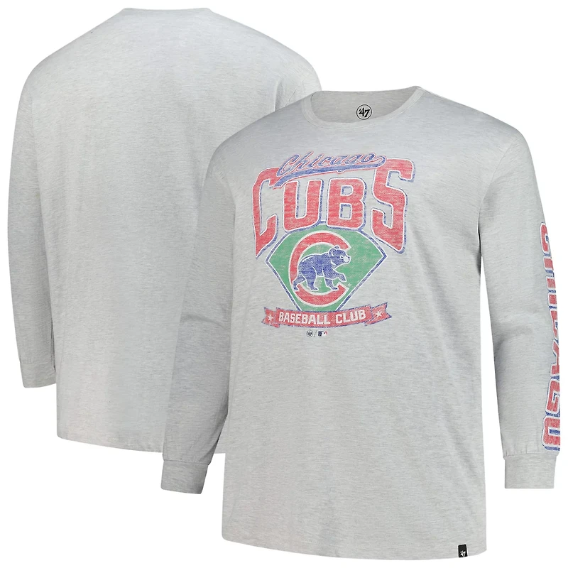 '47 Chicago Cubs Big Tall Distressed Franklin Long Sleeve T-Shirt