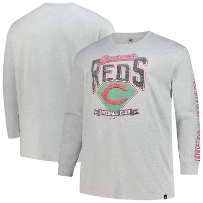 '47 Cincinnati Reds Big  Tall Distressed Franklin Long Sleeve T-Shirt