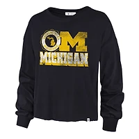 '47 Michigan Wolverines Bottom Line Parkway Long Sleeve High Waist T-Shirt
